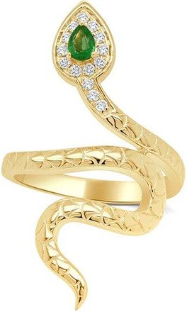 Sabrina Designs 14K 0.27 Ct. Tw. Diamond & Emerald Snake Wrap Ring