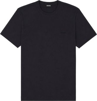 Ermenegildo Zegna Minimalist Crew Neck Logo Cotton T-Shirt