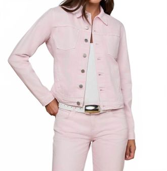 L'agence Slim Denim Jacket In Pastel Lilac