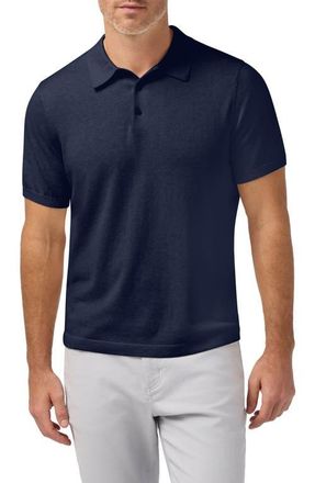 Mizzen+Main Ashe Cotton Blend Performance Sweater Polo in Navy at Nordstrom, Size X-Large