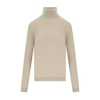 Max Mara Kiku Turtleneck Sweater - Dames - Coltruien - Beige - L - Wol - Truien & Vesten