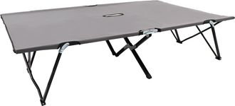 vidaXL Tumbona Doble Plegable Acero Gris Vidaxl