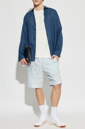 Paul & Shark Linen Shirt, Mens, Navy Blue