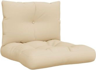 vidaXL Cojines Para Palets 2 Unidades Tela Beige Vidaxl