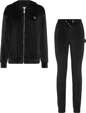 Philipp Plein Tracksuit Hoodie & Broeken Teddy - Dames - Jumpsuits - Zwart - L - Katoen - Jumpsuits & Playsuits