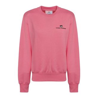 Chiara Ferragni Katoenen sweatshirt met logo - Dames - Sweatshirts - Roze - 2XS - Katoen - Hoodies & sweatvesten