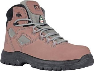 Moxie Trades Moxie Lacy 6 Inch Pink Womens Composite Toe Work Boot in Pink And Grey at Nordstrom, Size 7.5