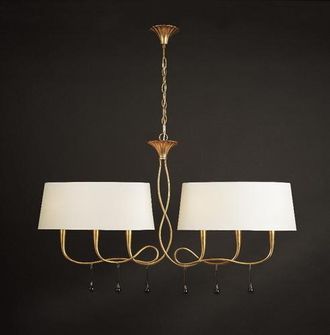 Mantra Mantra L&aacute;mpara De Techo Paola Dorada 2 Brazos Alargada 101cm 6xe14 3541