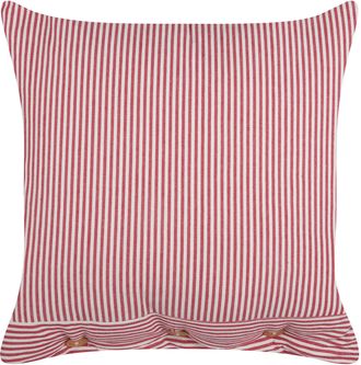 Beliani Beliani - Coj&iacute;n Decorativo De Estilo Retro Fabricado En Algod&oacute;n Con Patr&oacute;n De Rayas Cuadrado En Color Rojo Y Blanco 45 X 45 Cm Aalita