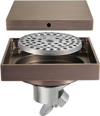 OEM Desag&uuml;e De Suelo Desodorante En Cobre Puro - Cubierta Cuadrada Invisible, Filtro Extra&iacute;ble, Para Canal&oacute;n De Ducha Verde Bronce