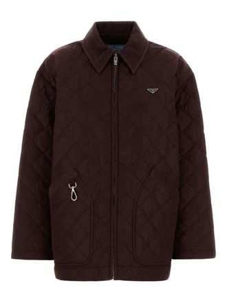 Prada quilted zip jacket - Marrone