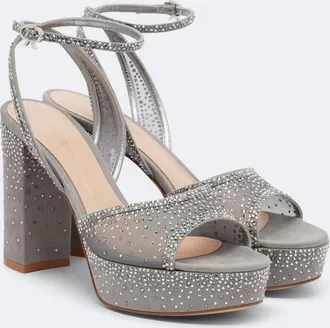 Gianvito Rossi Rania embellished organza platform sandals