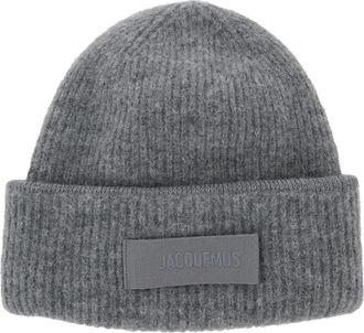 Jacquemus Grijze Gros Grain Hoeden - Heren - Hoeden - Grijs - ONE Size - Wol - Accessoires