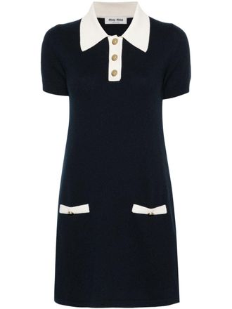 Miu Miu fine-knit cashmere dress - women - Cashmere - 42 - Blue