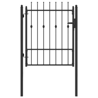 vidaXL Puerta De Cerca Asten 100 X 125 Cm Metal Negro Con Cerradura Vidaxl