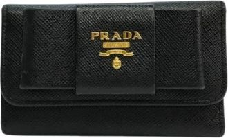 Prada Pre-owned Saffiano Keycase - Dames - Vintage Accessoires - Zwart - ONE Size - Leer - Vintage