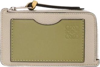Loewe Pre-owned Portemonnee met Muntvak van Zacht Gekorreld Kalfsleer - Dames - Vintage Accessoires - Grijs - ONE Size - Leer - Vintage
