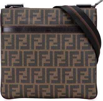 Fendi Borsa a tracolla in tela cerata con motivo Zucca 2010-2025 - Marrone