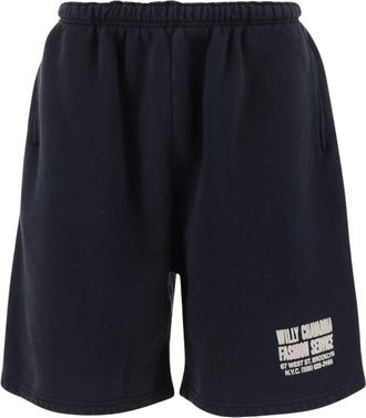 Willy Chavarria Katoenen Shorts met Logo - Heren - Korte Broeken - Zwart - S - Katoen - Korte Broeken