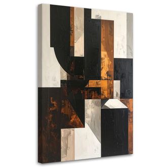 Feeby Cuadro Sobre Lienzo, Abstracci&oacute;n Textura Marr&oacute;n, 80x120