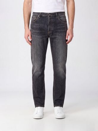 Dondup Jeans straight a vita media in denim di cotone con cinque tasche