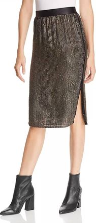 Joie Malloren Pyramid Stud Sequins Skirt In Gold