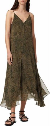 AllSaints Vanda Slipdress in Sirius Gold Black at Nordstrom, Size 10 Us