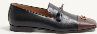 Valentino Garavani Mocassino Babouchoes In Capretto Uomo NERO/BARK BROWN 40.5