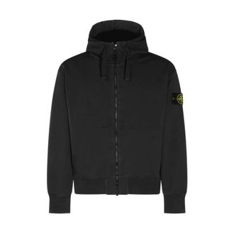 Stone Island Garment Dye Zip Through Hoody - Heren - Vesten met rits - Zwart - 2XL - Katoen - Hoodies & sweatvesten