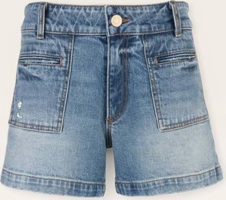 Kut from the Kloth Womens Jane High Rise Denim Shorts In Medium Wash
