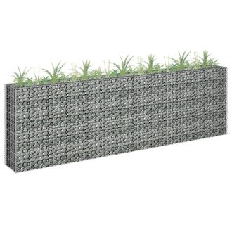 Berkfield Home Gabion Raised Bed Galvanised Steel 270x30x90 cm in Silver | Size: 270 x 30 x 90 cm