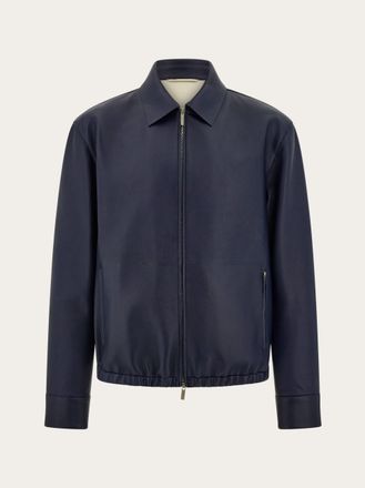 Ferragamo Men Deerskin blouson Blue