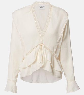 Isabel Marant Damienne cotton and linen-blend top