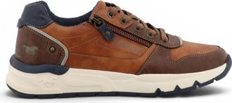 Mustang Mens Tan Faux Leather Trainer Sneakers - M0051003