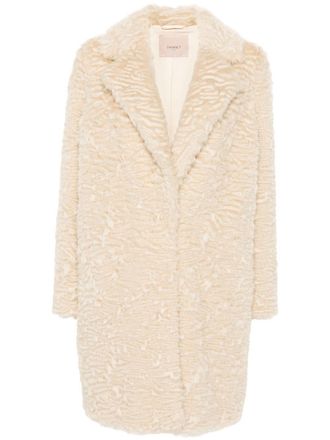 Twin-Set faux-fur midi coat - Neutrals