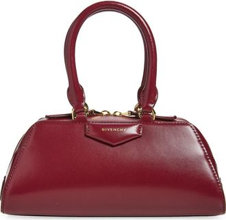 Givenchy Mini Antigona Leather East/West Satchel in Burgundy at Nordstrom