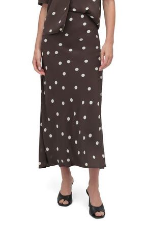 Favorite Daughter The Favorite Midi Skirt in Espresso Polka Dot at Nordstrom, Size X-Small