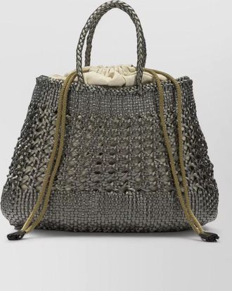 Dragon Diffusion santa cano medium woven bucket bag