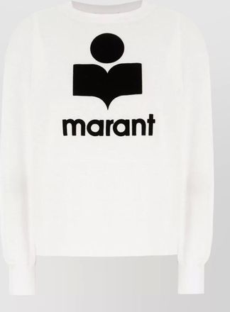 Isabel Marant linen crew neck knit sweatshirt ribbed