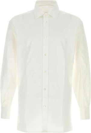 Maison Margiela Poplin Shirt - Heren - Zakelijke Overhemden - Wit - 3XS - Katoen - Overhemden
