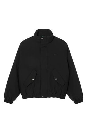 Lacoste Water Repellent Insulated Bomber Jacket in 031 Black at Nordstrom, Size 50 Us