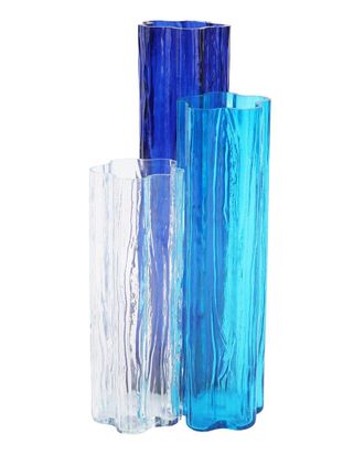 Vietri Vietri Flora Glass Blue Vase With $15 Credit