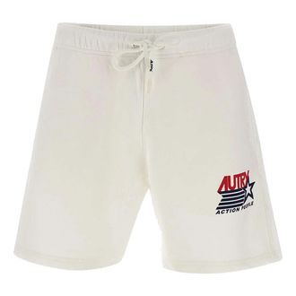 Autry Logo Print Drawstring Shorts White SHIM-2371