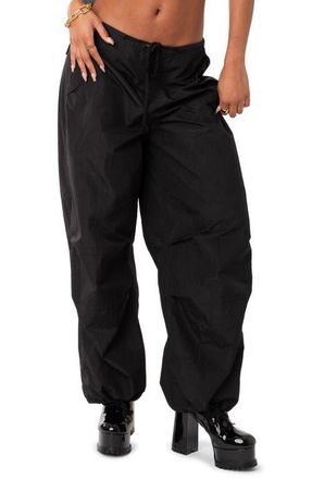 Edikted Rian Nylon Cargo Pants in Black at Nordstrom, Size X-Small