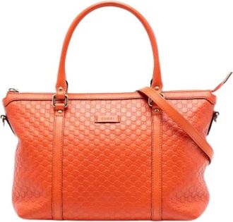 Gucci Pre-owned Handbags, female, Orange, Size: ONE SIZE Pre-owned Satchel