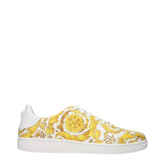 Versace White Leather Mens Sneakers