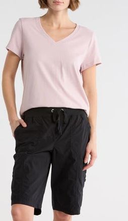 DKNY Embroidered Logo V-Neck T-Shirt in Allure at Nordstrom Rack, Size X-Small