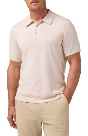 Mizzen+Main Ashe Cotton Blend Performance Sweater Polo in Oat Heather at Nordstrom, Size Xx-Large