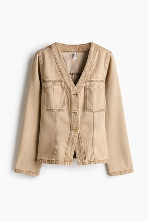 H&M Figurbetonte Jeansjacke - White