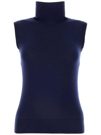 Sportmax Ardenza virgin wool knitted top - women - Virgin Wool - M - Blue